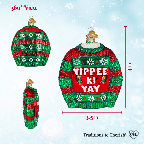Yippee Ki Yay Sweater Ornament