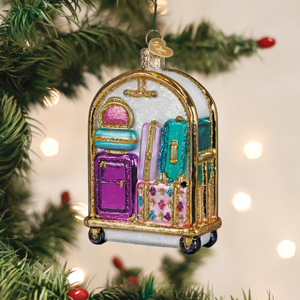 Hotel Luggage Cart Ornament